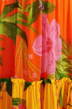 Farm Rio Mixed Romantic Garden Maxi Skirt -Trend Farm Rio 309411 04