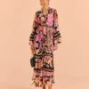 Farm Rio Black Enchanted Nature Midi Dress 2 Farm Rio Black Enchanted Nature Midi Dress -Trend Farm Rio 309488 01