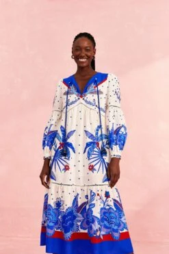 Farm Rio Off-White Jungle Chic Midi Dress -Trend Farm Rio 309509 02