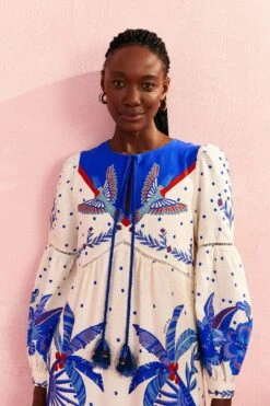 Farm Rio Off-White Jungle Chic Midi Dress -Trend Farm Rio 309509 03