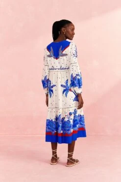Farm Rio Off-White Jungle Chic Midi Dress -Trend Farm Rio 309509 04