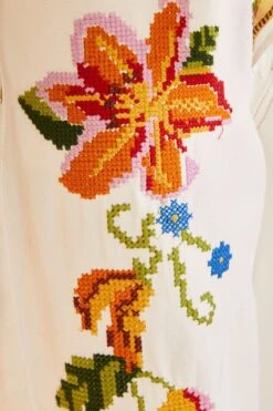 Farm Rio Embroidered Floral Twill Pants 11 Farm Rio Embroidered Floral Twill Pants -Trend Farm Rio 309566 05