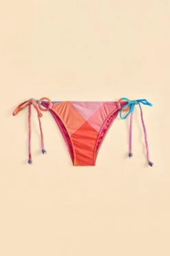 Farm Rio Blue Painted Birds Plaid Side Tie Bikini Bottom -Trend Farm Rio 310549 04