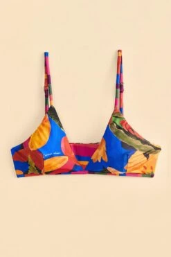 Farm Rio Blue Floral Tropical & Colorful Stripes Bikini Top -Trend Farm Rio 310618 05