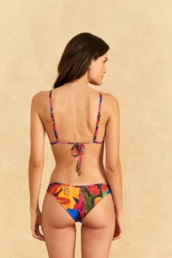 Farm Rio Blue Floral Tropical & Colorful Stripes Bikini Bottom -Trend Farm Rio 310623 04