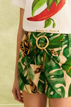 Farm Rio Tropical Leaves Shorts -Trend Farm Rio 310644 03