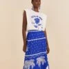 Farm Rio Blue Ondina Midi Skirt -Trend Farm Rio 310651 01