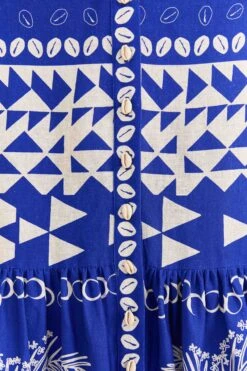 Farm Rio Blue Mixed Ondina Midi Dress -Trend Farm Rio 310652 05