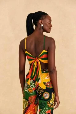 Farm Rio Yellow, Green & Red Striped Crop Top -Trend Farm Rio 310659 04