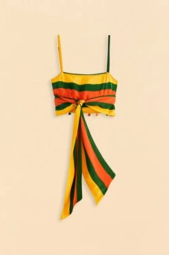 Farm Rio Yellow, Green & Red Striped Crop Top -Trend Farm Rio 310659 06