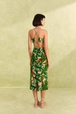 Farm Rio Tropical Leaves Midi Dress -Trend Farm Rio 311337 04