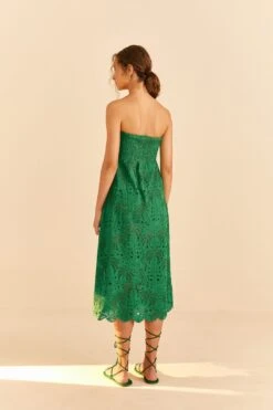 Farm Rio Green Coconut Tree Richelieu Midi Dress -Trend Farm Rio 311340 04