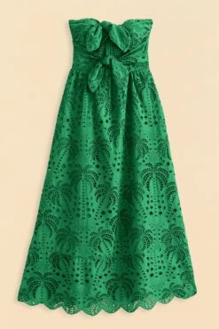 Farm Rio Green Coconut Tree Richelieu Midi Dress -Trend Farm Rio 311340 06