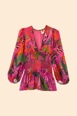 Farm Rio Pink Cool Leopards Lenzing™ Ecovero™ Viscose Mini Dress -Trend Farm Rio 311369 06