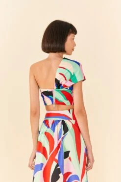 Farm Rio Colorful Monstera Organic Cotton Crop Top -Trend Farm Rio 311378 03