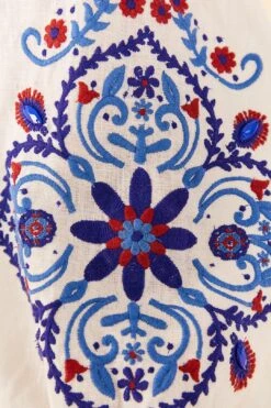 Farm Rio Off-White Navy Embroidery Mini Dress 12 Farm Rio Off-White Navy Embroidery Mini Dress -Trend Farm Rio 311390 05