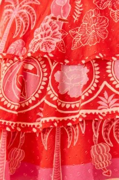 Farm Rio Red Summer Sunrise Mini Skirt -Trend Farm Rio 311481 05