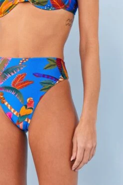 Farm Rio Blue Macaw Party High Waisted Bikini Bottom -Trend Farm Rio 311540 03