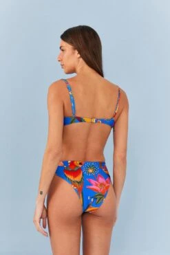 Farm Rio Blue Macaw Party High Waisted Bikini Bottom -Trend Farm Rio 311540 04