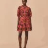 Farm Rio Blush Living Bloom Short Sleeve Mini Dress -Trend Farm Rio 312186 01