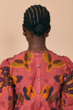 Farm Rio Blush Living Bloom Short Sleeve Mini Dress -Trend Farm Rio 312186 04