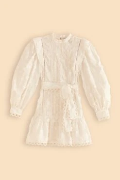 Farm Rio Off-White 3d Flower Pleated Mini Dress -Trend Farm Rio 312366 09