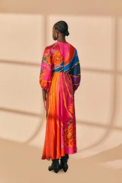 Farm Rio Vintage Wave Circle Cut-Out Midi Dress -Trend Farm Rio 312373 05