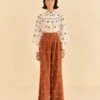 Farm Rio Caramel Embroidered Horses Pants -Trend Farm Rio 312388 01