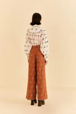 Farm Rio Caramel Embroidered Horses Pants -Trend Farm Rio 312388 04