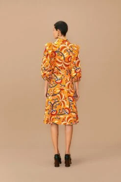 Farm Rio Yellow Palms Party Midi Dress -Trend Farm Rio 312461 04