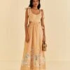 Farm Rio Sand Richelieu Sleeveless Midi Dress -Trend Farm Rio 313594 01