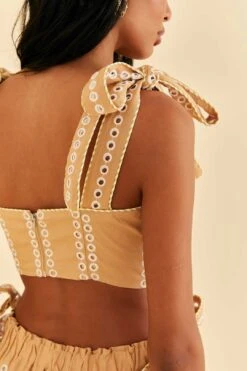 Farm Rio Sand Richelieu Sleeveless Midi Dress -Trend Farm Rio 313594 04