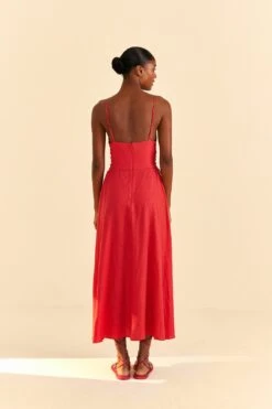 Farm Rio Red Sleeveless Midi Dress -Trend Farm Rio 313607 04