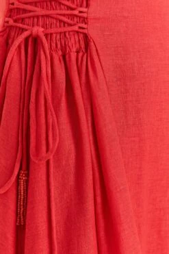 Farm Rio Red Sleeveless Midi Dress -Trend Farm Rio 313607 05