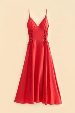 Farm Rio Red Sleeveless Midi Dress -Trend Farm Rio 313607 06 Copia