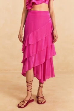 Farm Rio Dark Pink Marocaine Ruffle Skirt -Trend Farm Rio 313615 03