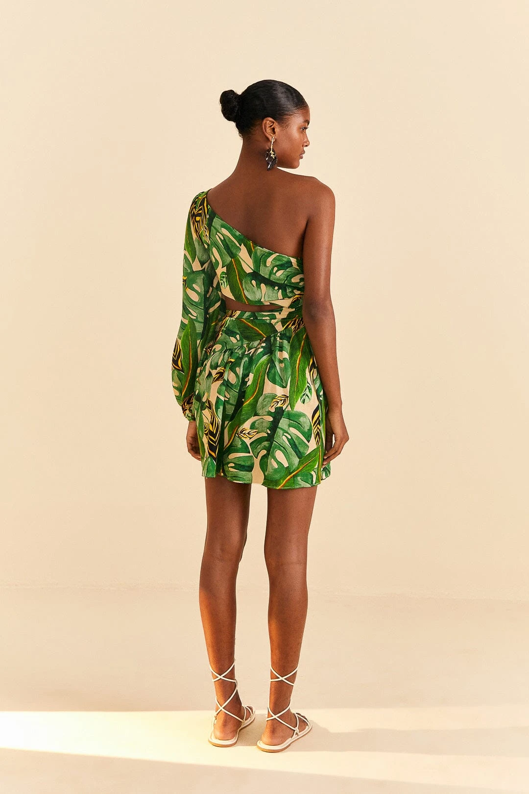 Farm Rio Tropical Leaves One Shoulder Mini Dress 5 Farm Rio Tropical Leaves One Shoulder Mini Dress - Image 3