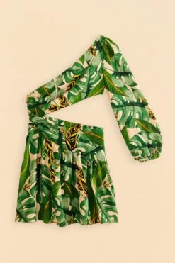 Farm Rio Tropical Leaves One Shoulder Mini Dress 11 Farm Rio Tropical Leaves One Shoulder Mini Dress -Trend Farm Rio 313620 05