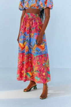 Farm Rio Macaw Party Mix Maxi Skirt -Trend Farm Rio 313623 03