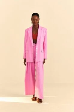 Farm Rio Pink Tailored Pants -Trend Farm Rio 313627 02