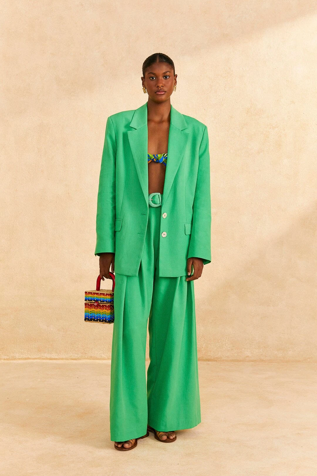 Farm Rio Bright Green Tailored Pants 3 Farm Rio Bright Green Tailored Pants