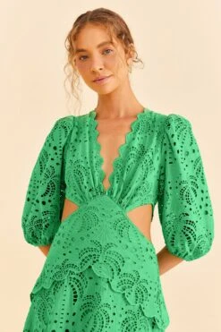 Farm Rio Green Richelieu Midi Dress 10 Farm Rio Green Richelieu Midi Dress -Trend Farm Rio 313648 03