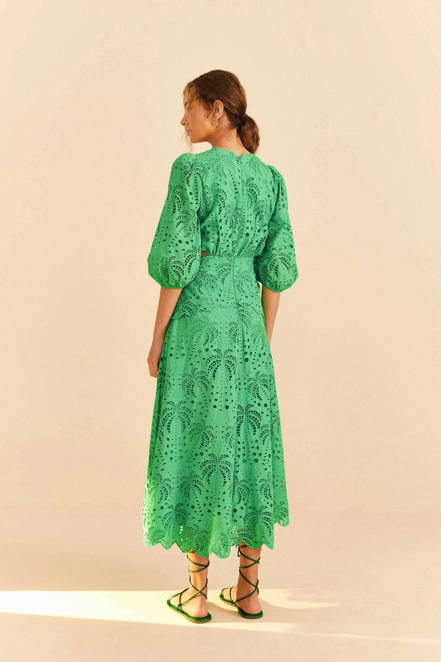 Farm Rio Green Richelieu Midi Dress 6 Farm Rio Green Richelieu Midi Dress - Image 4