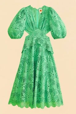 Farm Rio Green Richelieu Midi Dress 13 Farm Rio Green Richelieu Midi Dress -Trend Farm Rio 313648 06