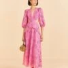 Farm Rio Pink Richelieu Midi Dress -Trend Farm Rio 313649 01