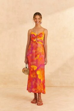 Farm Rio Summer Garden Ombre Lenzing™ Ecovero™ Viscose Midi Dress