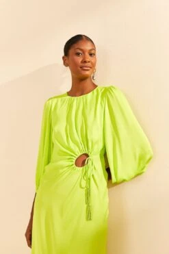 Farm Rio Lime Circle Cut Out Lenzing™ Ecovero™ Viscose Midi Dress 10 Farm Rio Lime Circle Cut Out Lenzing™ Ecovero™ Viscose Midi Dress -Trend Farm Rio 313687 03