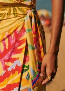 Farm Rio Summer Forest Yellow Bia Midi Skirt -Trend Farm Rio 313792 03