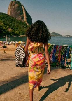 Farm Rio Summer Forest Yellow Bia Midi Skirt -Trend Farm Rio 313792 04