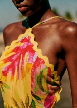 Farm Rio Summer Forest Yellow Burna Midi Dress -Trend Farm Rio 313793 03